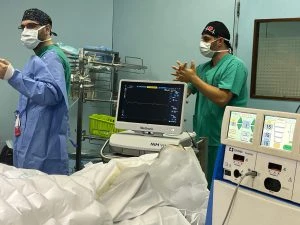 Dr. Joseph Gharios performing a surgical procedure